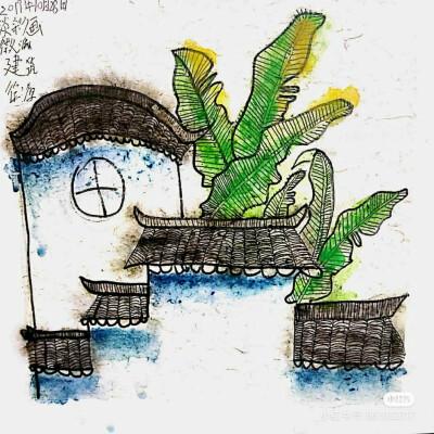 徽派建筑风景画