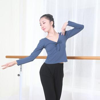 舞蹈练功服女上衣长袖服装黑色中国舞现代舞艺考形体训练肤色短袖款s