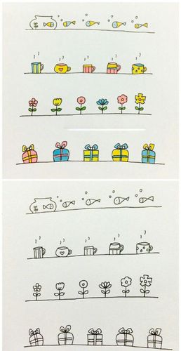 手帐线条简笔画