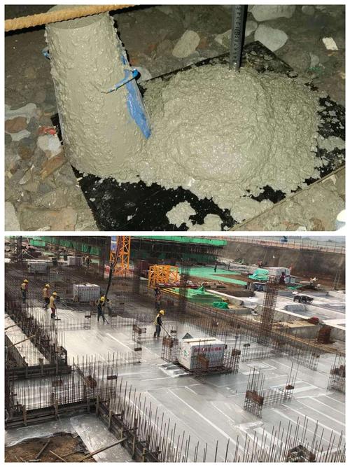6月23日白塔陈家安置房项目a区20#楼筏板现场坍落度测试,试块制作