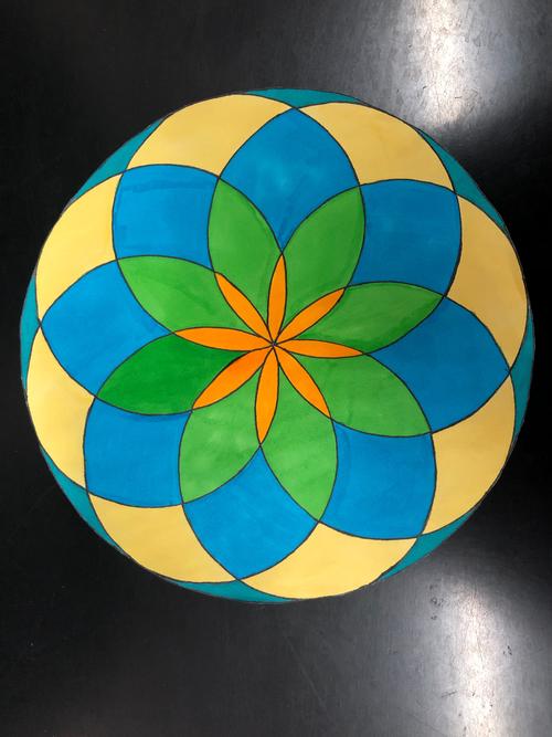 六年级162,163班"用圆设计美丽的图案"作品展