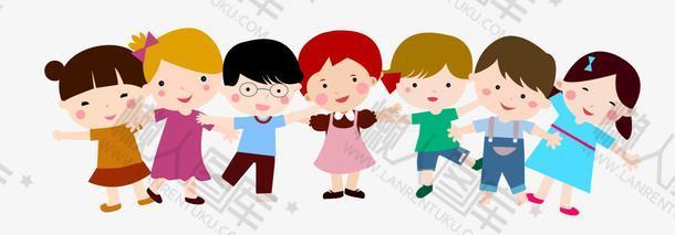 手拉手卡通小朋友
