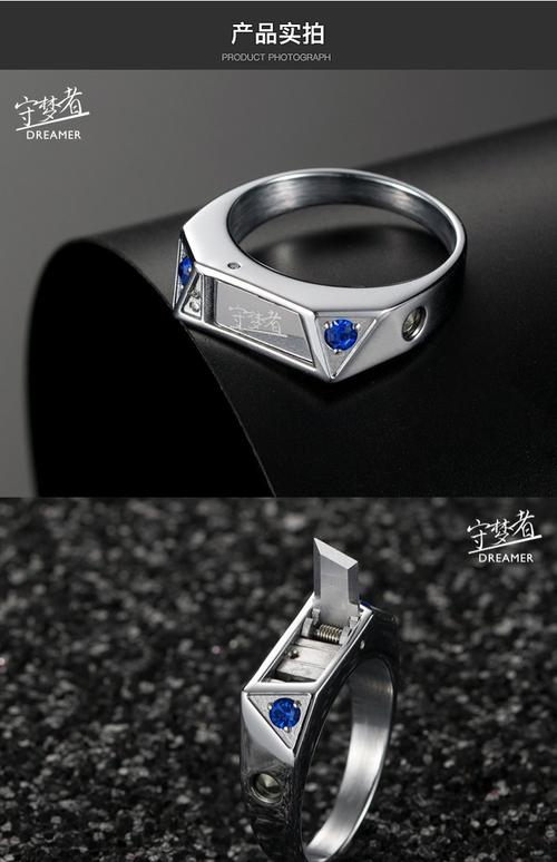 [优惠推荐]钛钢防身潮人情侣镶钻个性隐形刀 -戒指-好