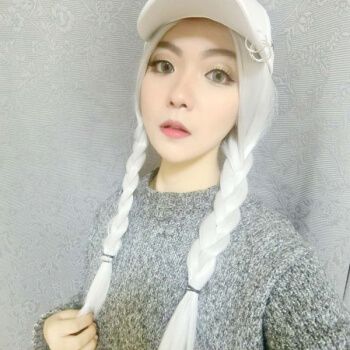 假发女生中分刘海帅气蓬松银白色长直发自然逼真原宿中长发整顶 银色