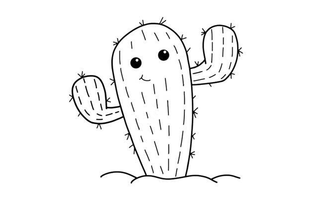 卡通仙人掌简笔画步骤画法图片大全