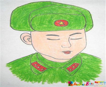 雷锋简笔画:传播希望,牵手雷锋儿童画_绘画吧-画画