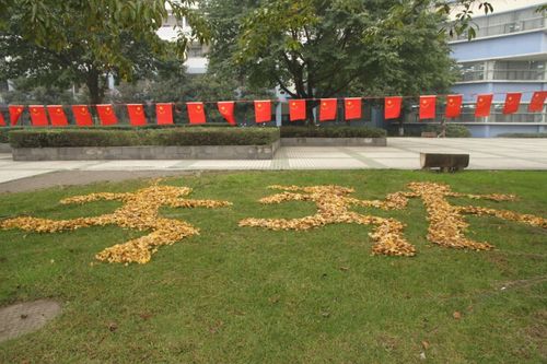 成都文艺女教师银杏叶上作画 画面好美(组图)四川在线