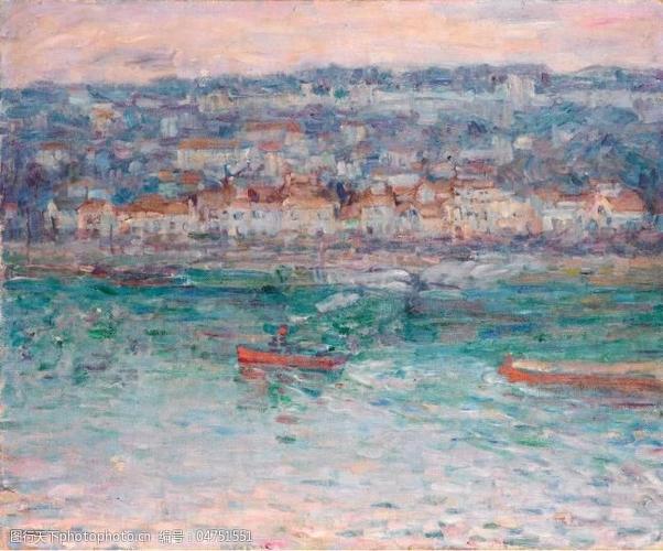 johnpeterrussell-tugboatontheseine大师画家风景画静物油画建筑油画