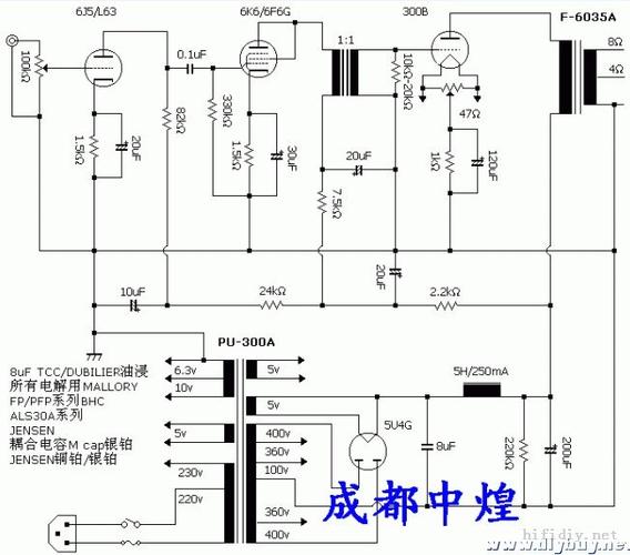 69 胆机diy论坛 69 变压器已齐, 求张6v6牛推300b电路图
