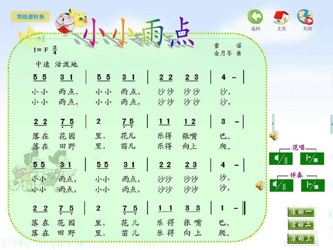 苏少版一年级下册音乐课件第一单元小小雨点课件