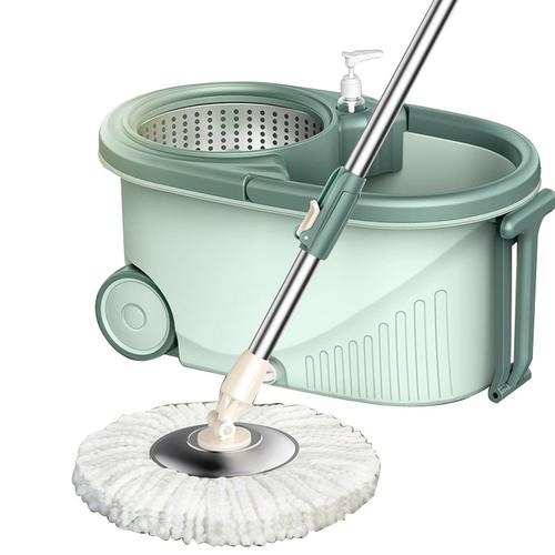 拖把桶旋转拖把双驱动甩干免手洗拖布桶1套视频