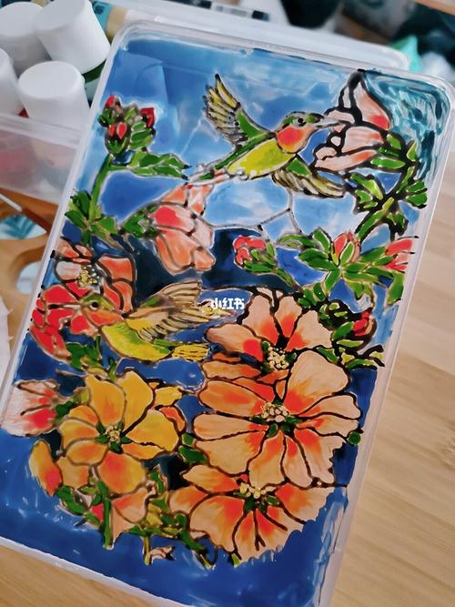 手绘 玻璃画 玻璃 彩绘_手绘_彩绘_收纳盒_兴趣爱好