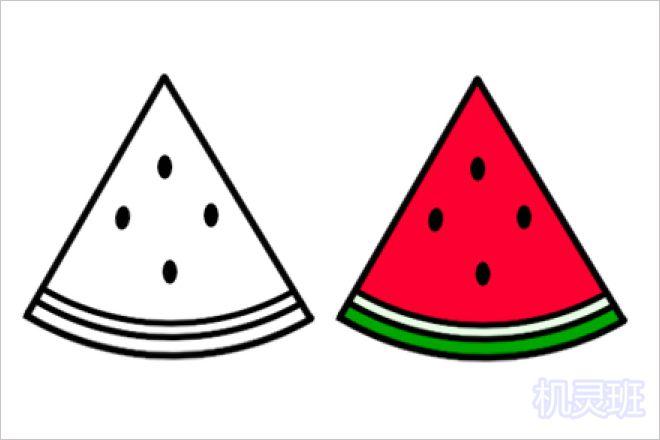 怎么教幼儿简单画西瓜简笔画步骤图解