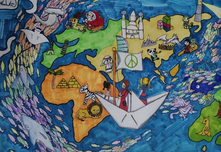 和平海报丨和平之旅 2019全国少年儿童世界和平海报作品征集活动 第