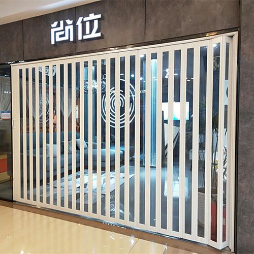 pvc折叠门加厚透明推拉隔断客厅卫浴间商场简易塑料吊轨伸缩门帘