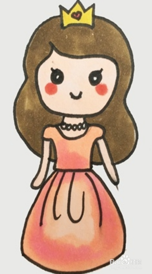 美丽白雪公主简笔画