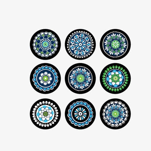 藏族黑蓝相间中国风纹样免抠素材免费下载_觅元素51su