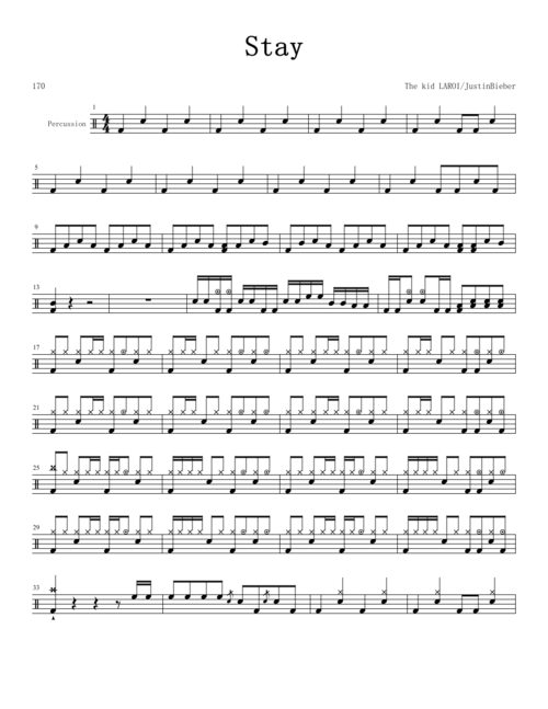 stay 鼓谱,来白嫖!