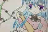 简单的人物画作品之恬静的小女孩