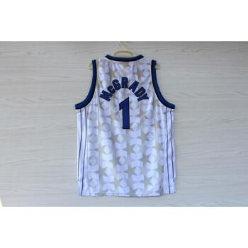 腾讯体育专营nba篮球服背心球衣魔术队麦迪1号蓝色白色暗星丝光布刺绣