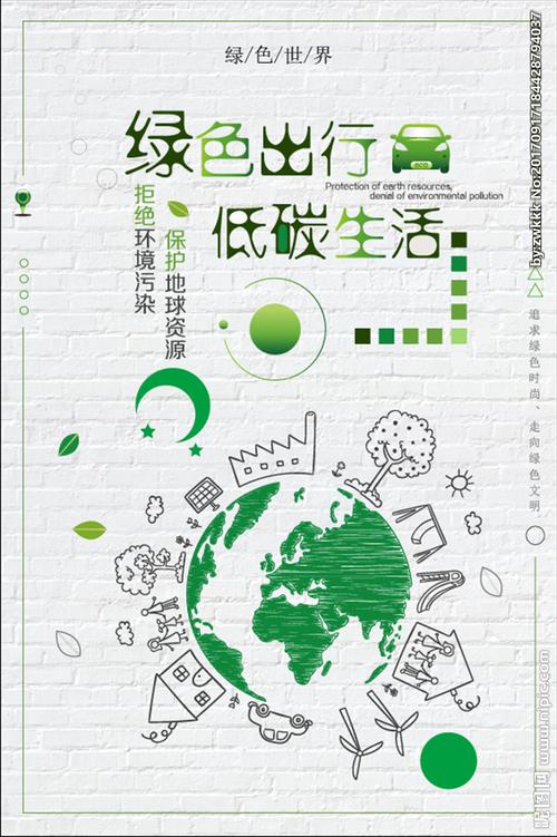 创意小清新低碳环保公益宣传海报图片