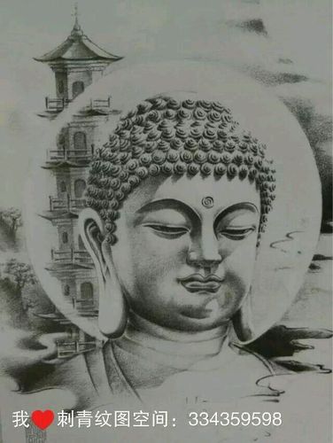 丰腴的佛祖满背纹身图案