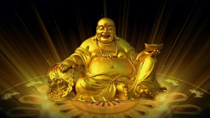 佛祖保佑弥勒佛金佛金身开光发财_1920x1080_高清视频