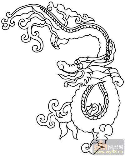 首页 国画白描画线描图系列 龙白描图案,龙线描图,龙图
