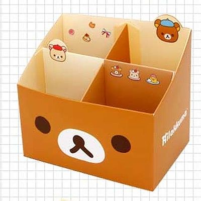 轻松diy手工自制四格桌面收纳盒 化妆品整理盒 杂物收纳 笔筒