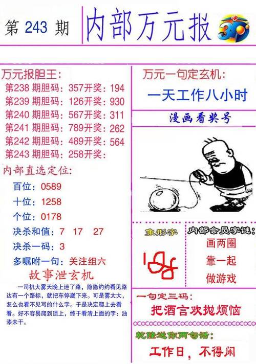 福彩3d2021年243期内部万元报胆码图-天中图库