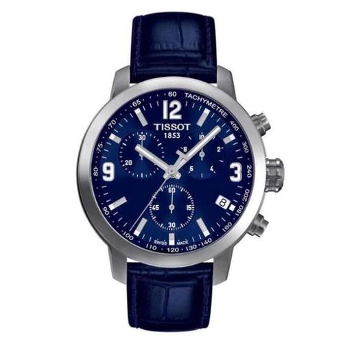 天梭手表tissot瑞士石英蓝色皮带运动42mm礼物瑞士腕表