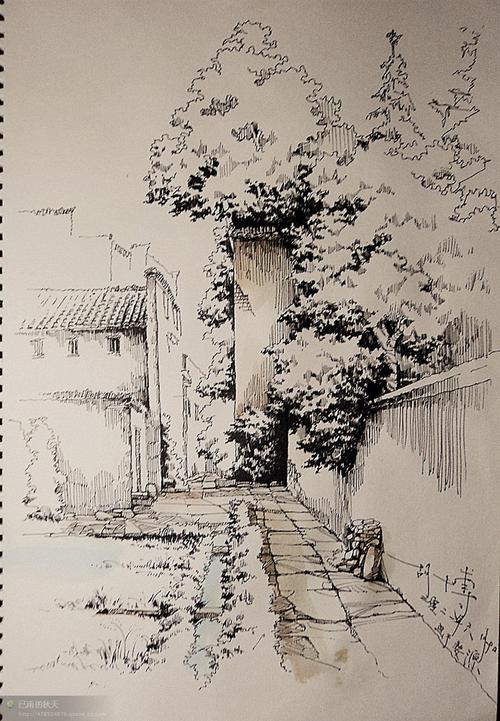初级风景速写临摹图片2
