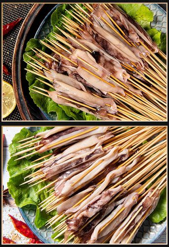 鱿鱼肉 铁板鱿鱼串户外烧烤油炸鱿鱼串串小鲜肉 鱿鱼肉