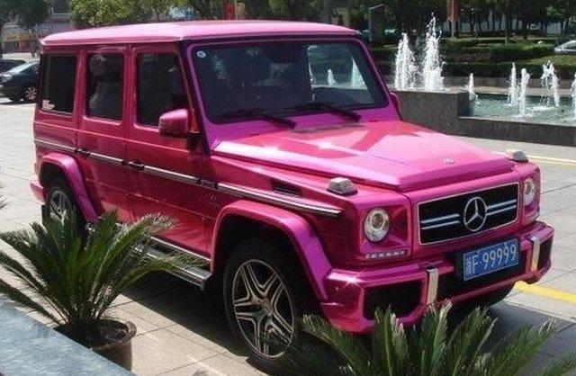 少女粉色奔驰大g网图