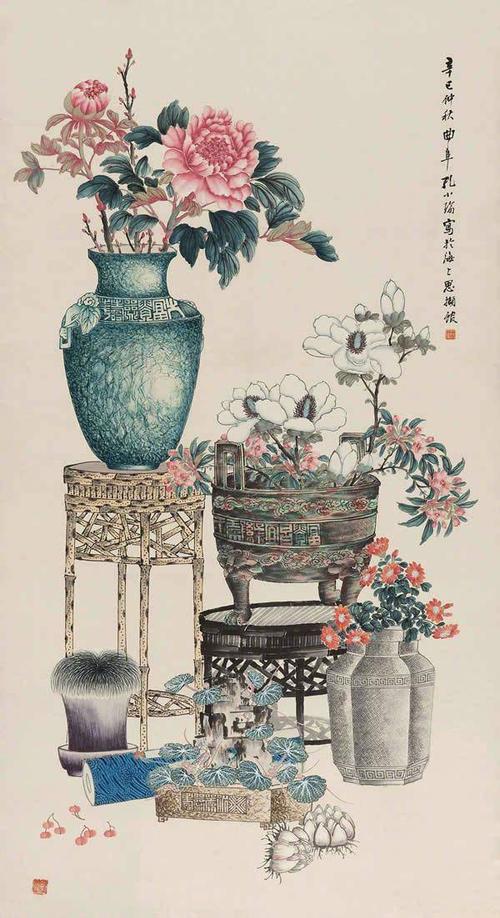 中国传统工笔博古画,美腻美腻