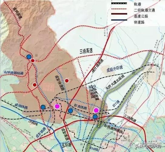 城际铁路外环线(城际铁路) 线路经丽春站后向北经什邡至德阳,成都