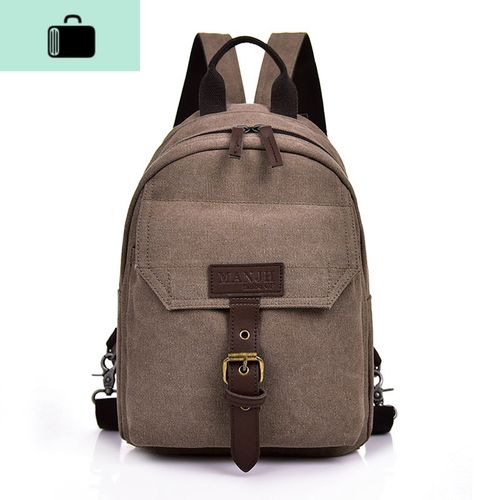 小型双肩包男轻便男士复古帆布户外休闲旅游小背包港风胸前挎包潮new