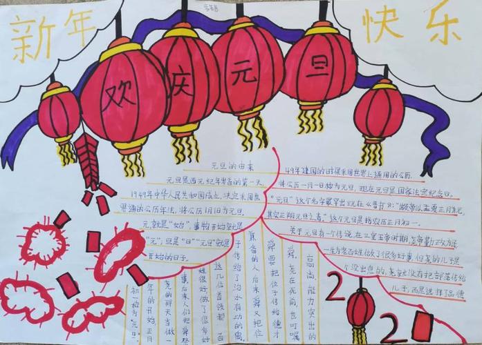 五年级四班"迎新年"手抄报评比