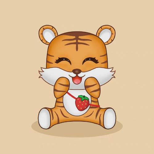 可爱头像##简笔画##虎年壁纸