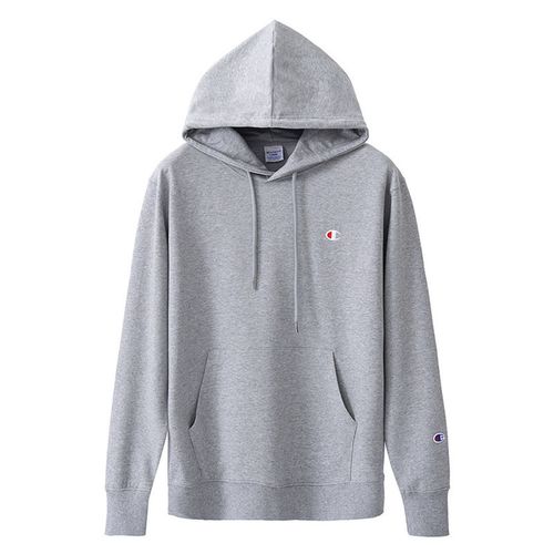 champion卫衣,胸前ch的logo卫衣 champion连帽卫衣女潮牌男情侣小c刺绣连帽休闲运动外套l码灰 柔软亲