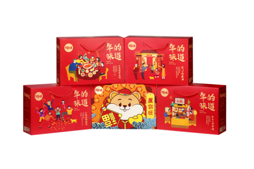 百草味"年的味道"系列礼盒而针对春节送礼这一场景化,情感化需求