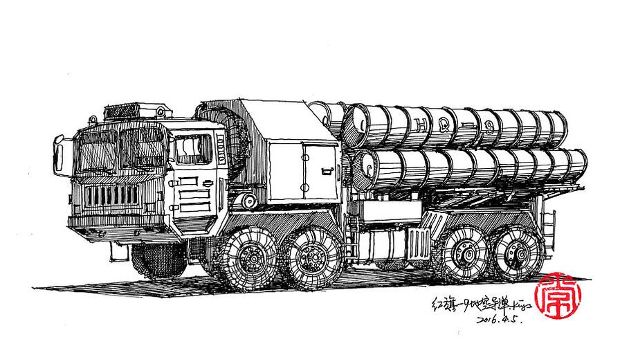 绘车丨2015阅兵式之导弹车