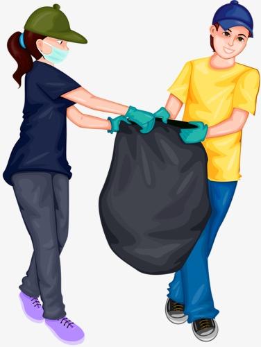 清洁_倒垃圾【高清卡通手绘png素材】-90设计