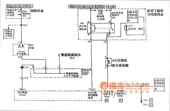 0l暖风,通风与空调系统压缩机控制电路图
