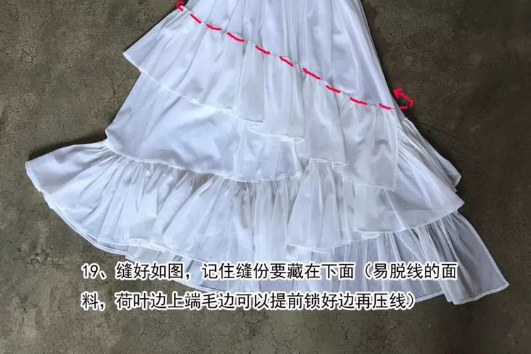 教程不规则荷叶边半身裙附裁剪图
