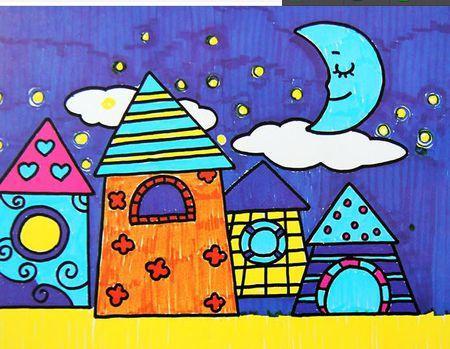 儿童剪纸星空图