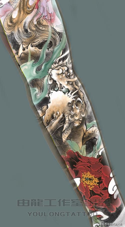 麒麟花臂纹身手稿分享