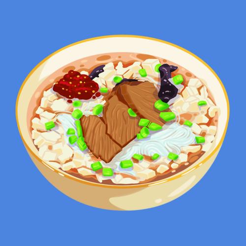 西安小吃——羊肉泡馍|插画|商业插画|橙色的喜鹊