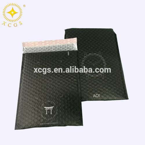 custom made matte black bubble mailer, foil envelope matte black