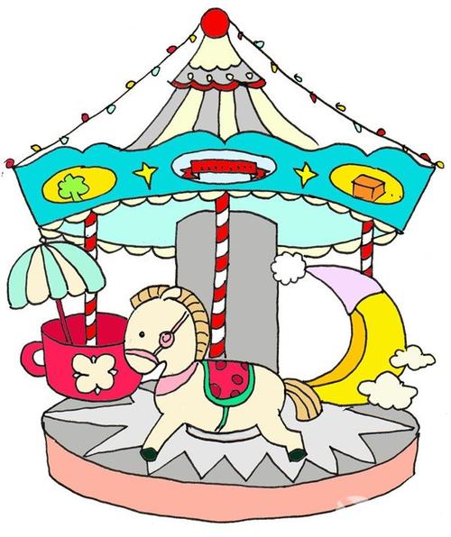 旋转木马的简笔画怎么画旋转木马的简笔画简单